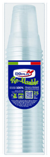 Bicchiere Diamant 300ml 25 pezzi tacca 250ml trasparente alimenti