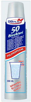 Bicchiere in plastica trasparente 350cc confezione da 50 pezzi