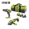 KIT TRAPANO A PERCUSSIONE E SMERIGLIATRICE 18V RYOBI