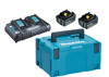 Kit Energia Makita 18V 2 batterie 5Ah doppio caricatore Makpac