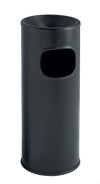 Portacenere gettacarte 22 litri in metallo verniciato nero