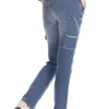 Jeans da donna multitasche Rica Lewis Betty blu tessuto resistente
