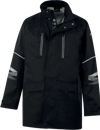 Parka 5 in 1 poliestere Pongee PVC fodera staccabile Grafiz Nero